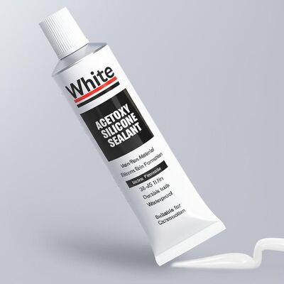 White Acetoxy Silicone Sealant Main Raw Material Silicone Skin Formation 30-45 Min Durable Flexible Waterproof Sealant Suitable for Construction