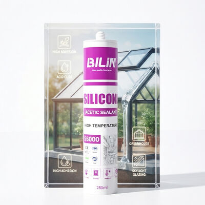 Quality Single Component Acid Cure Silicone Sealant High Adhesion Clear Glass Glue For Greenhouse & Skylight Glazing factory